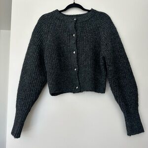 Elegant Dark Gray Women's Cardigan